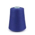 a skein of blue thread in a larger spool